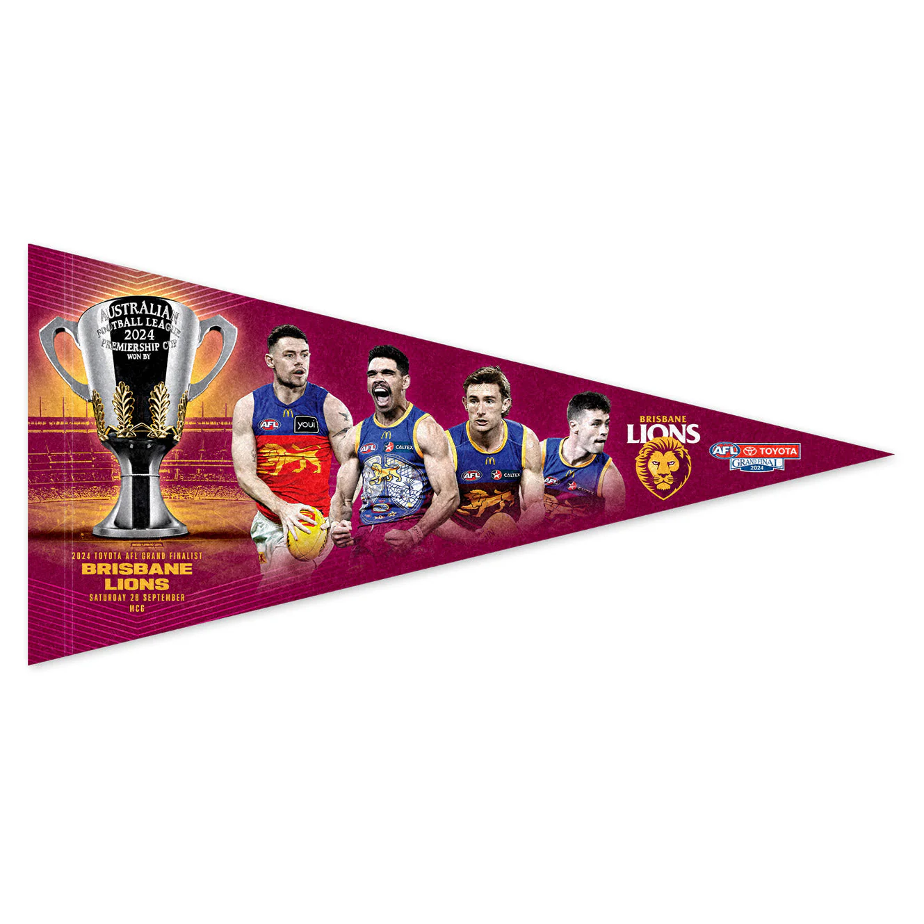 2024 Grand Finalist Player Wall Pennant - Brisbane Lions