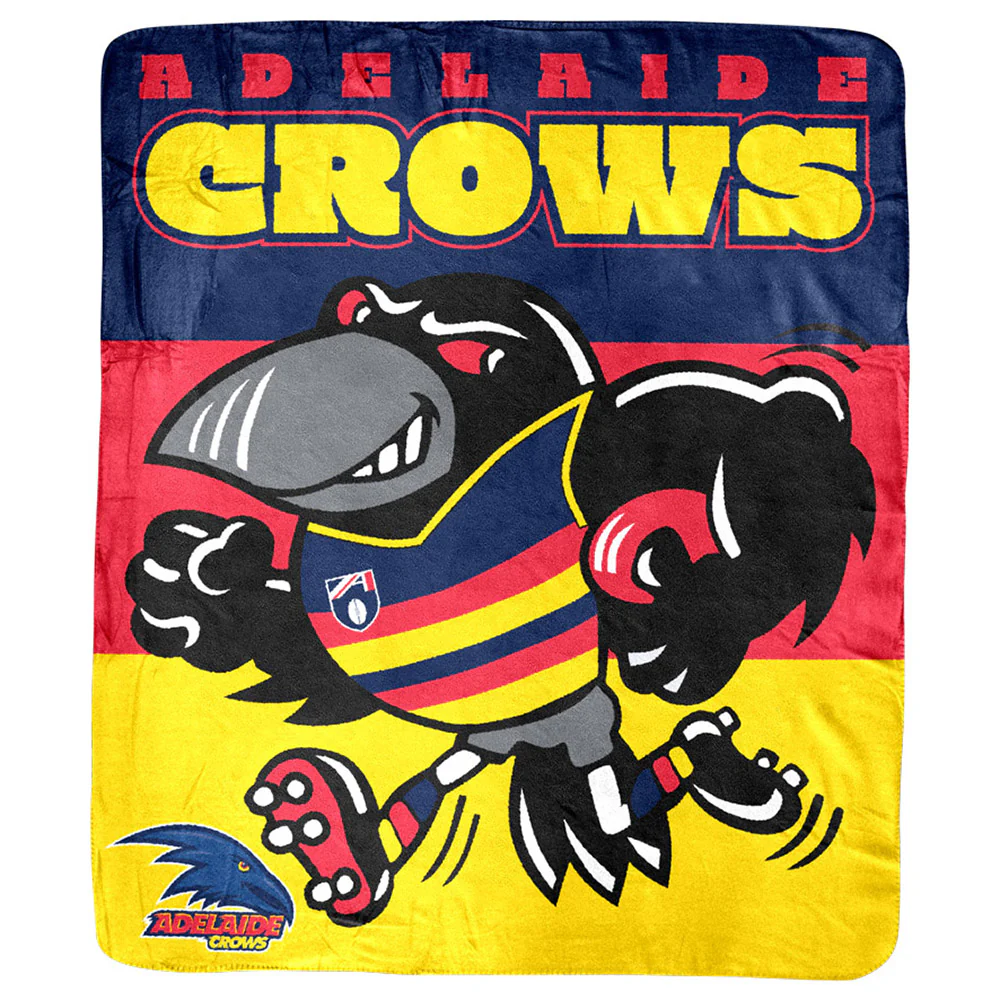 Adelaide Crows Retro Mascot Coral Fleece Throw Rug - Image 2