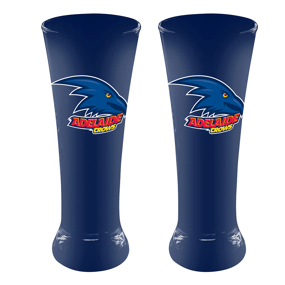 Adelaide Crows Set Of 2 Coloured Glass Skols