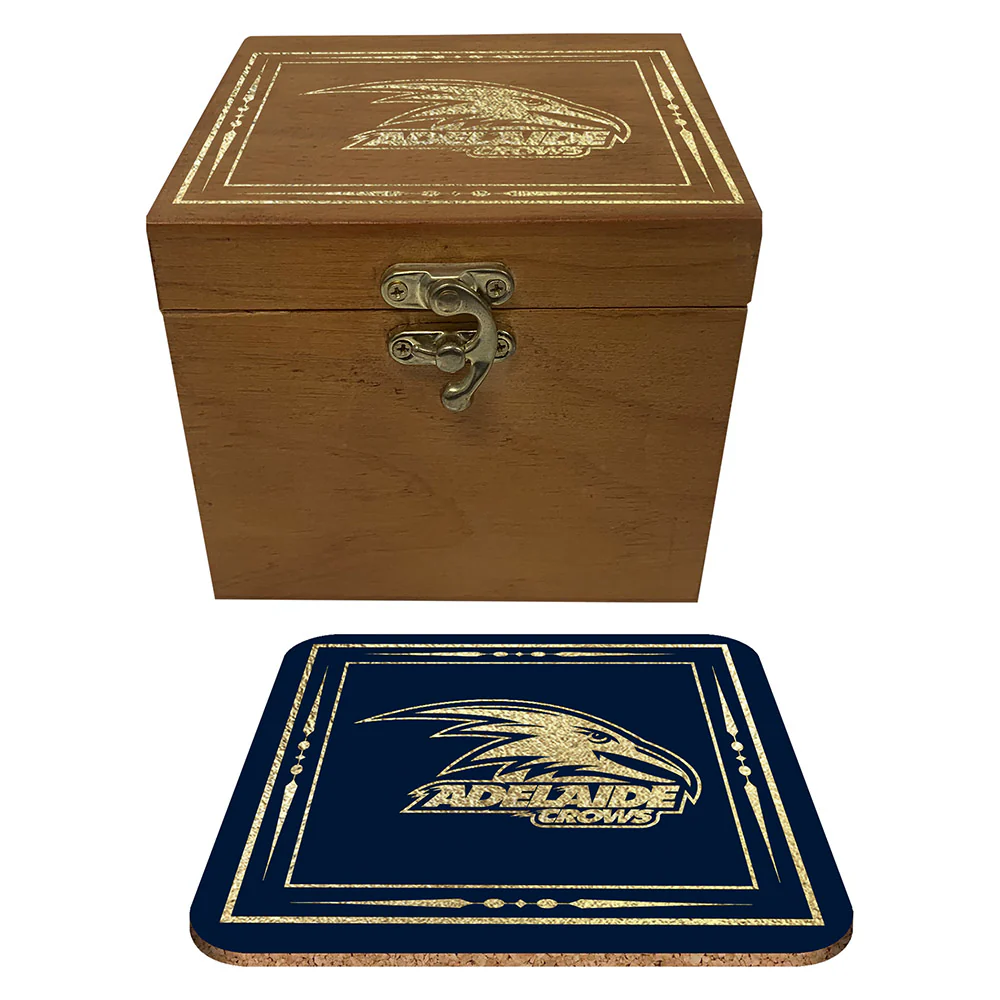 Adelaide Crows Set Of 4 Cork Coasters In Box