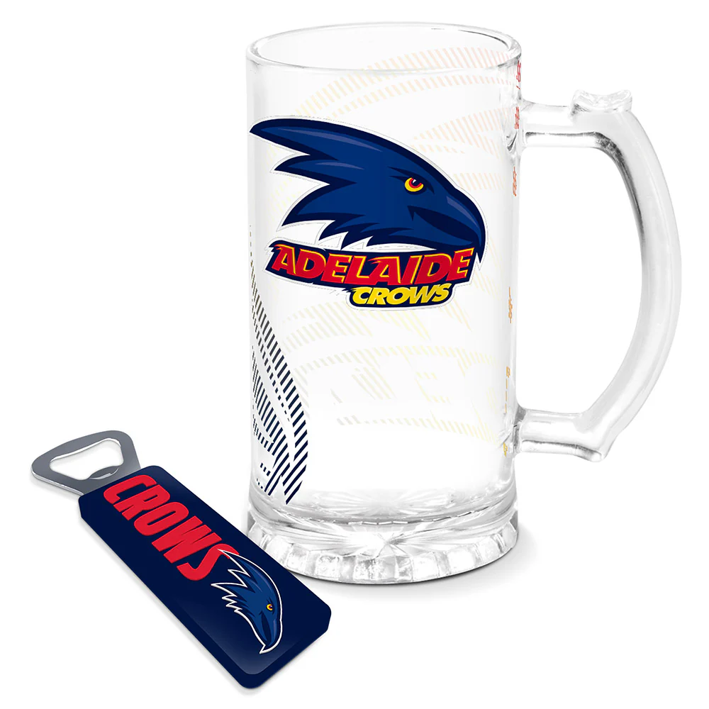 Adelaide Crows Stein Glass & Opener Gift Pack