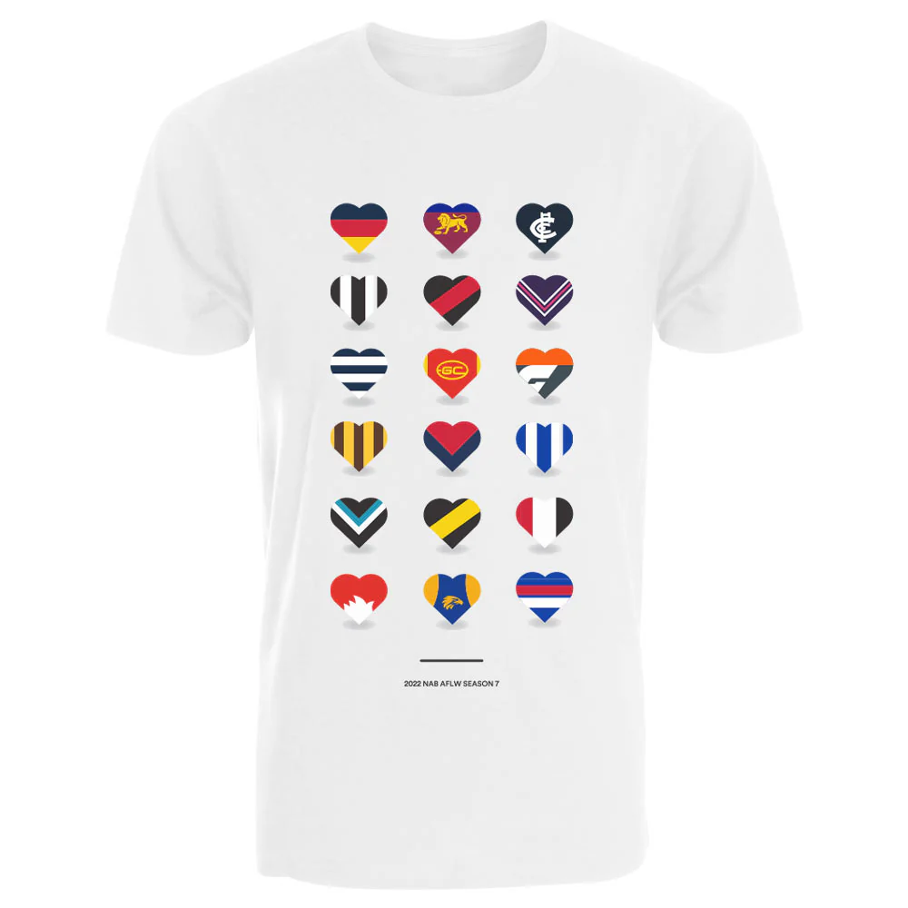 AFLW Season 7 Launch Heart Tee