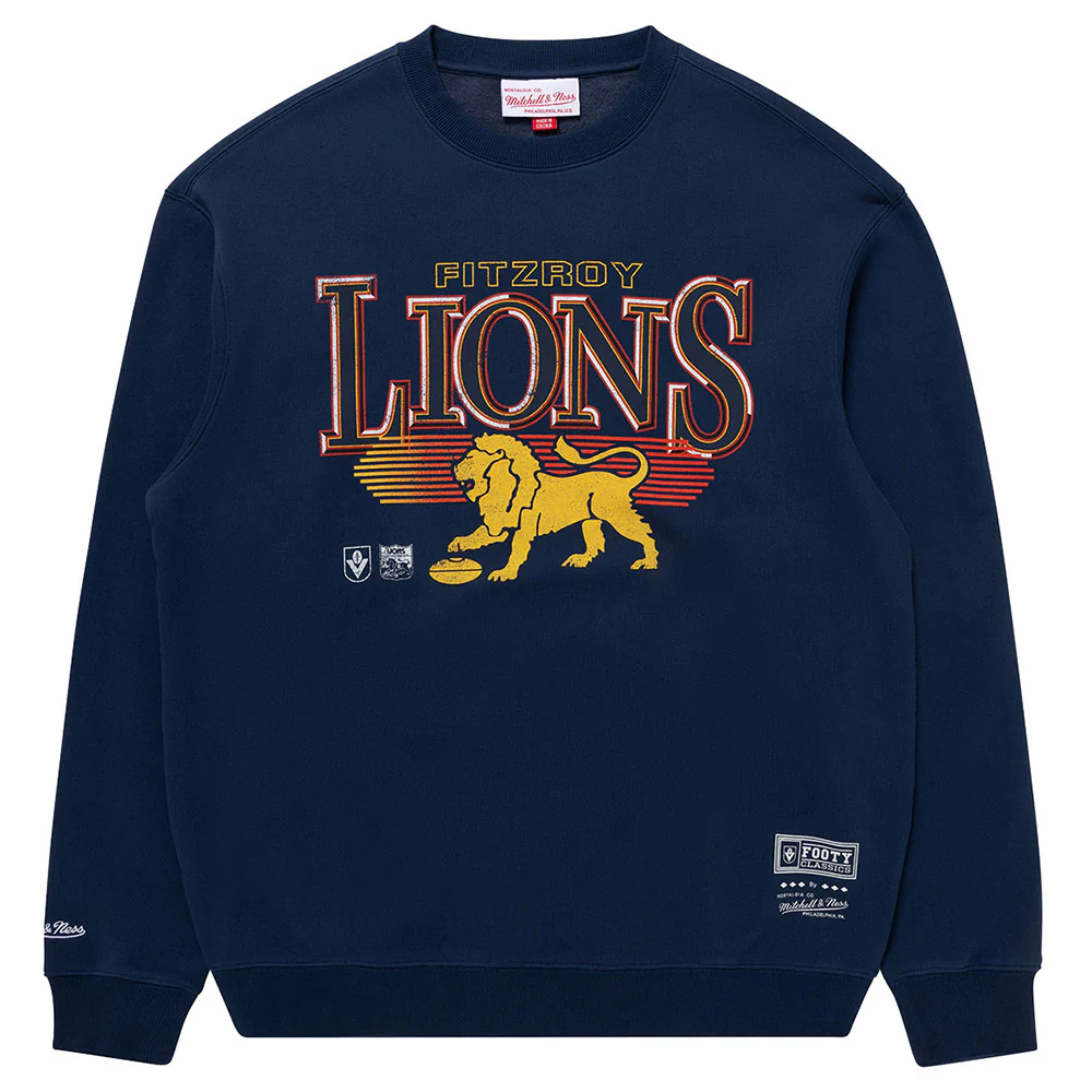 Fitzroy Lions Mitchell & Ness Adults Underscore Crew Neck Sweater