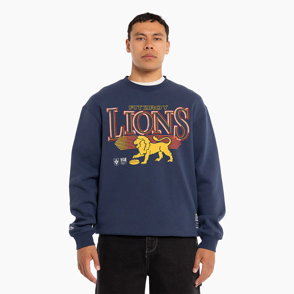 Fitzroy Lions Mitchell & Ness Adults Underscore Crew Neck Sweater - Image 7