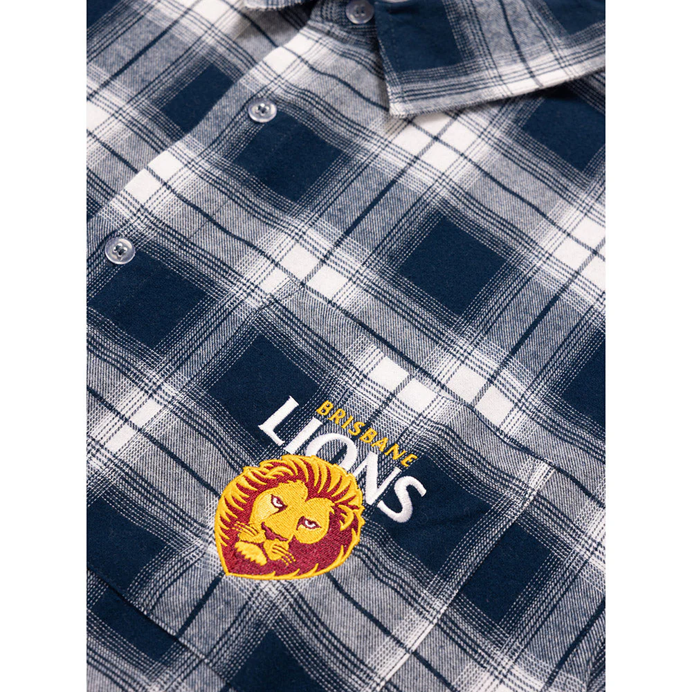 Brisbane Lions Mens Check Flannel Shirt - Image 5