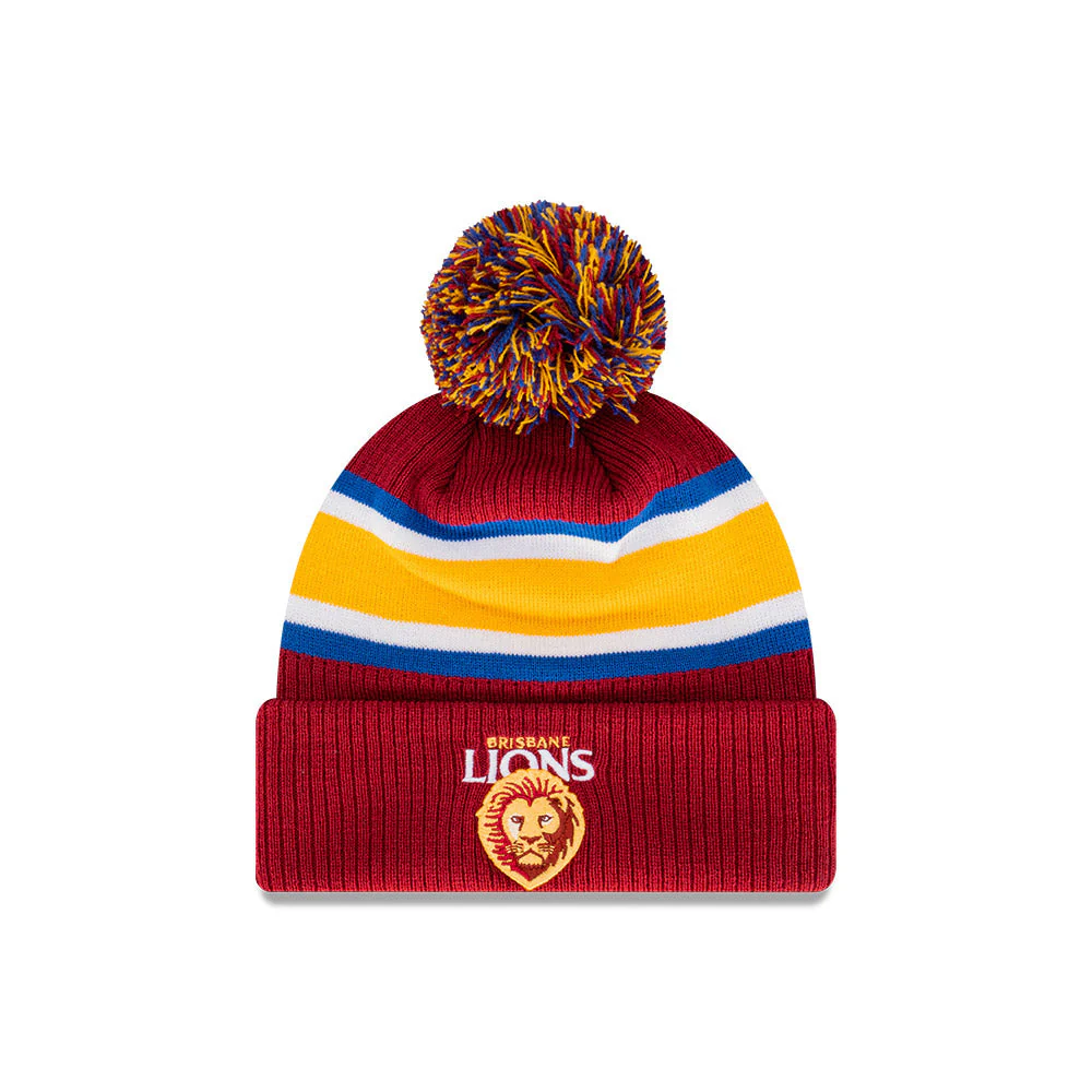 Brisbane Lions New Era Stripe Knitted Beanie - Image 3
