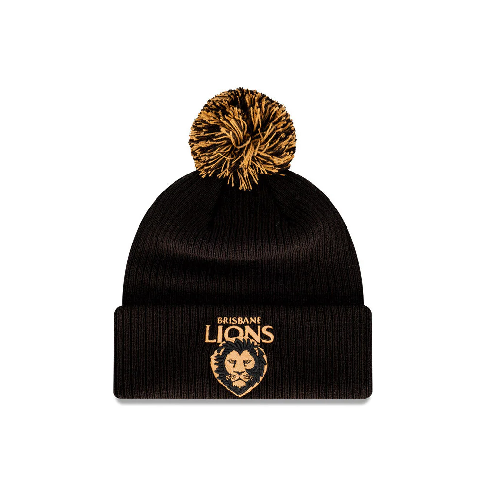 Brisbane Lions New Era Black Wheat Knitted Beanie - Image 3