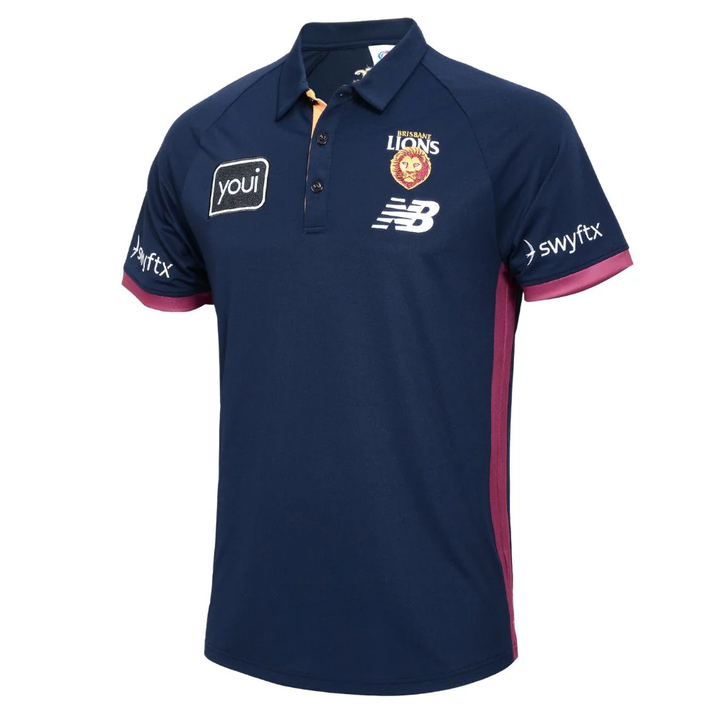 Brisbane Lions 2025 Authentic Media Polo