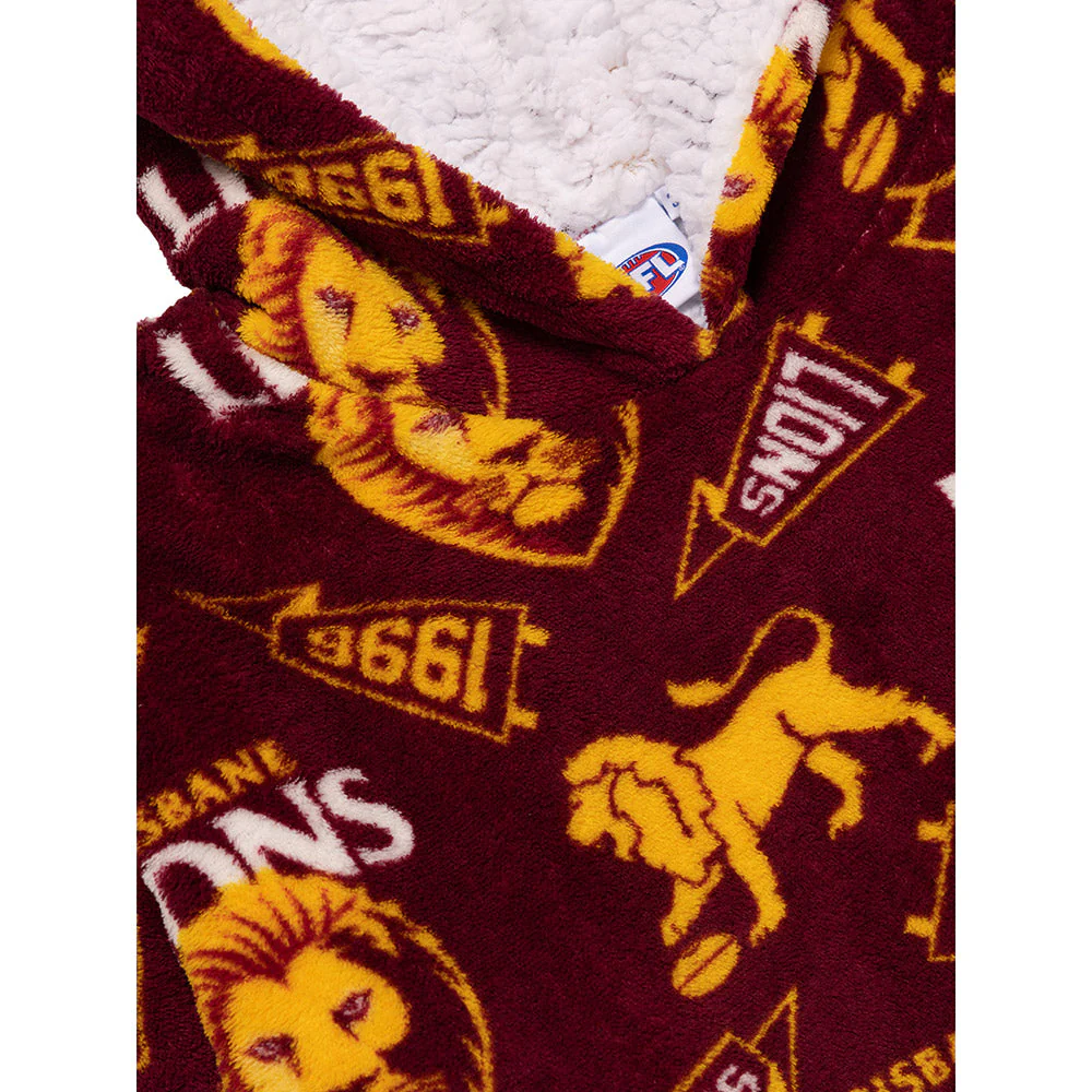 Brisbane Lions Adult Sherpie Oversized Fleece Hoodie - Image 6