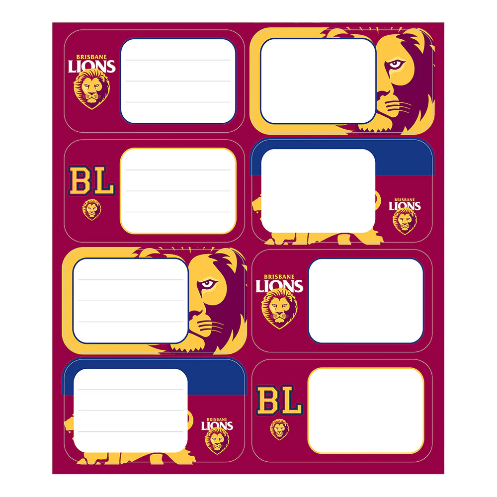 Brisbane Lions Book Labels