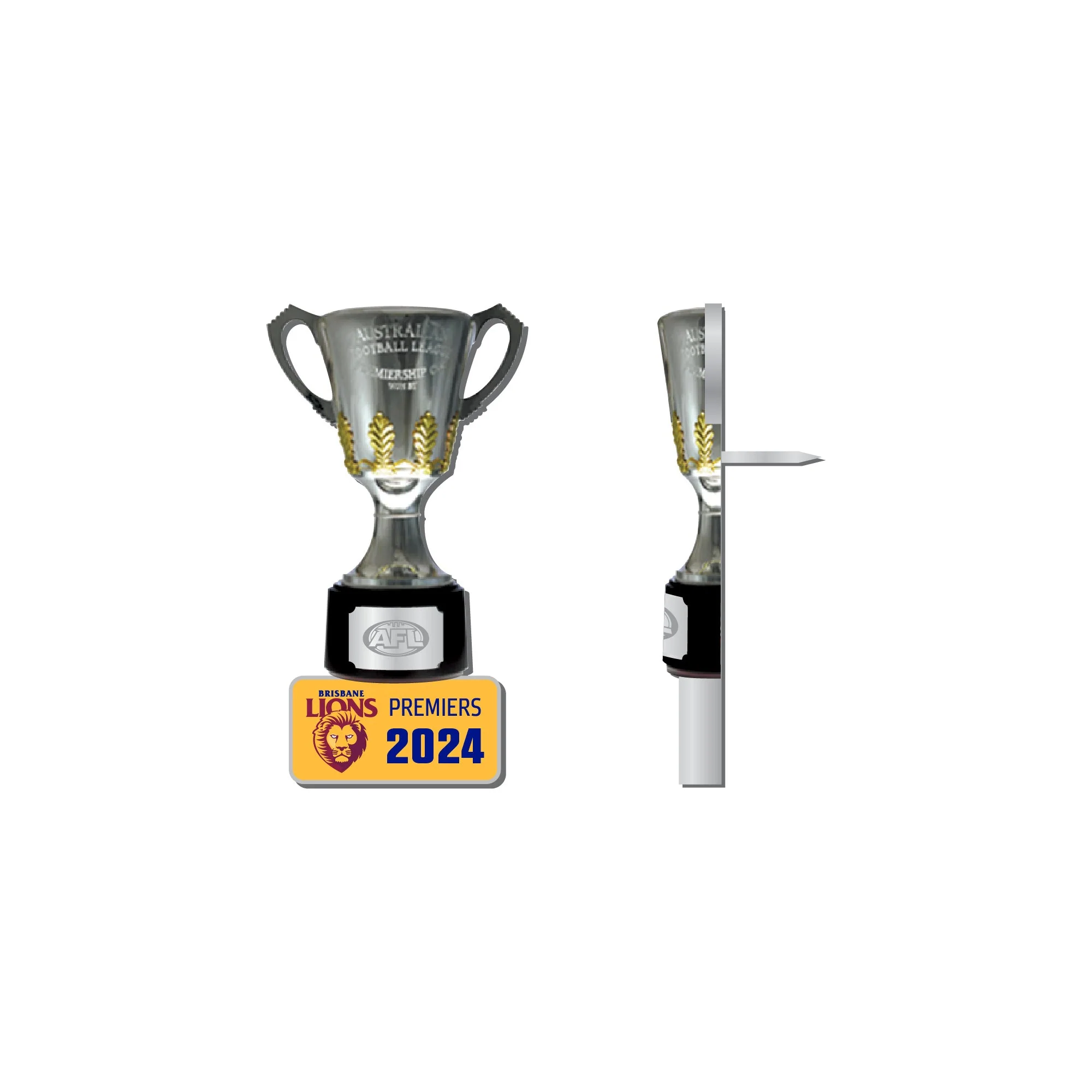 Brisbane Lions 2024 Premiers 3d Trophy Pin