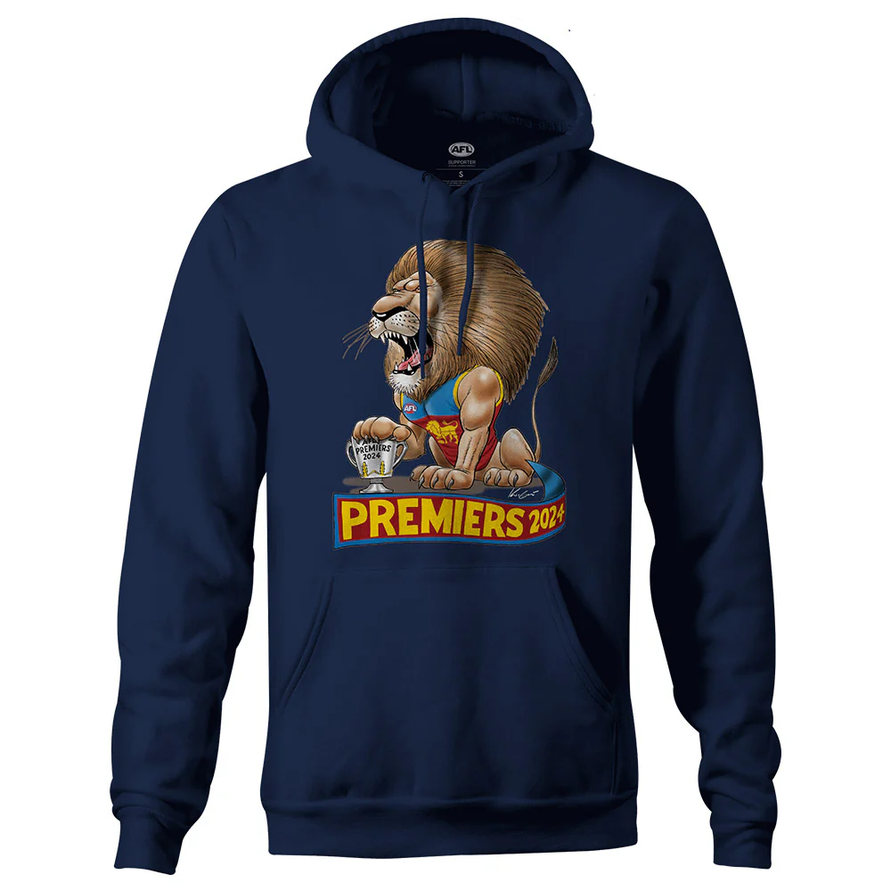 Brisbane Lions 2024 Premiers Mark Knight Adults Hoodie