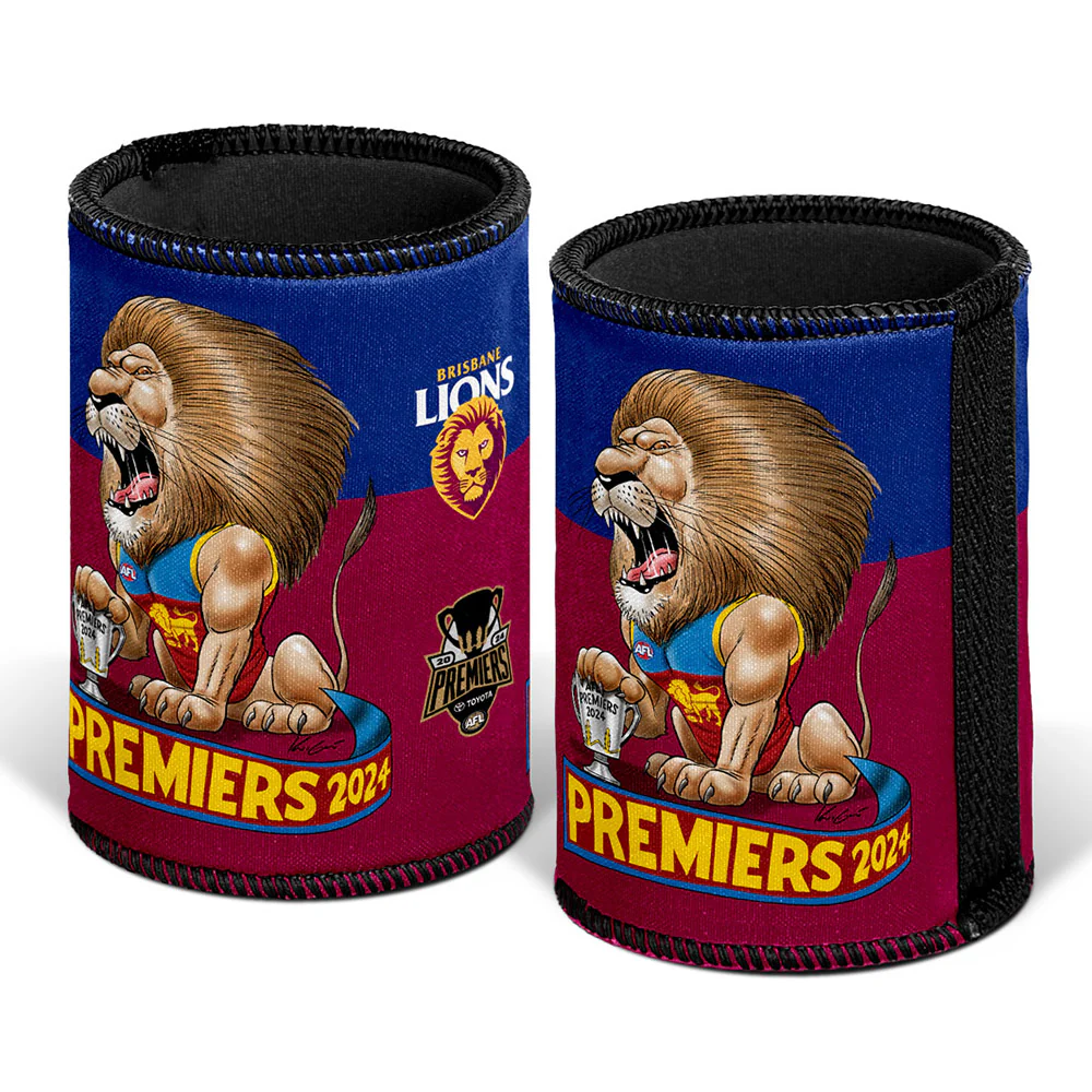 Brisbane Lions 2024 Premiers Mark Knight Can Cooler - Image 2