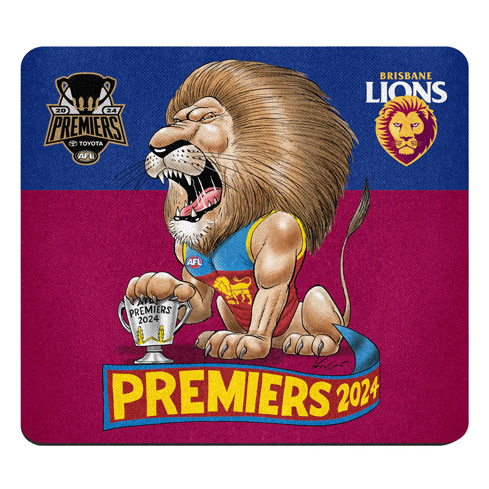 Brisbane Lions 2024 Premiers Mark Knight Mouse Pad - Image 2