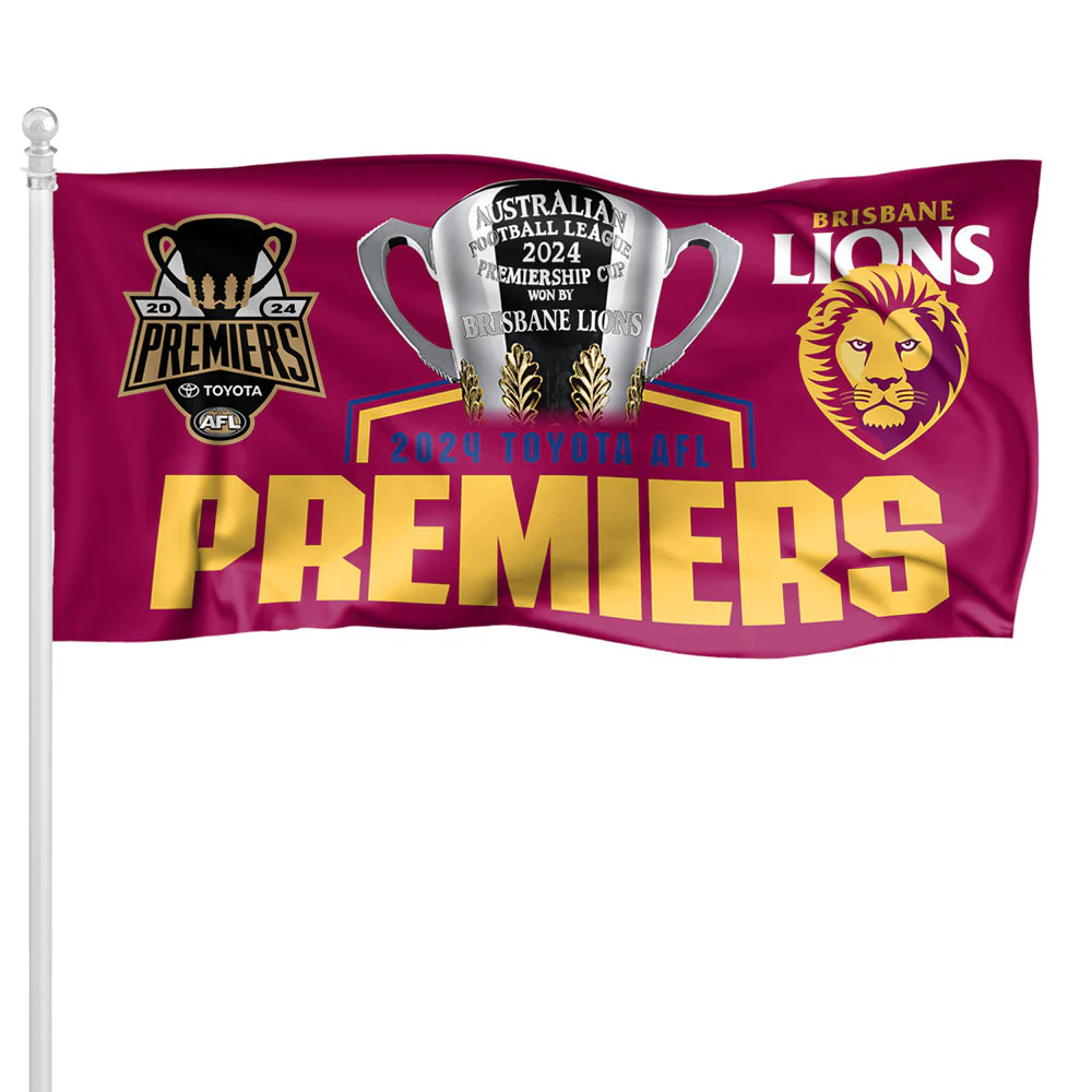 Brisbane Lions 2024 Premiers Pole Flag - Image 2