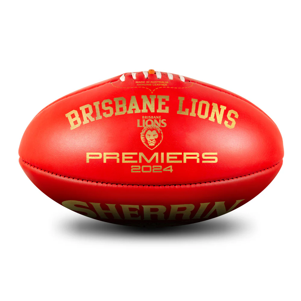 Brisbane Lions 2024 Premiers Sherrin Leather Football - Size 5 (boxed) - Image 2