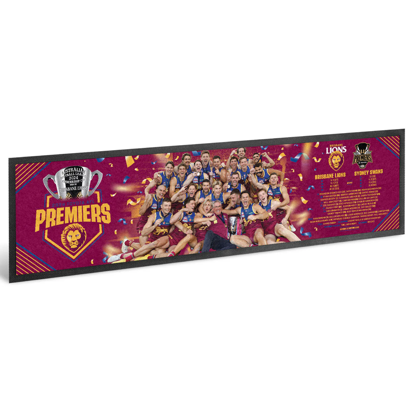 Brisbane Lions 2024 Premiers Team Bar Runner