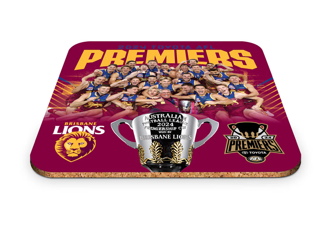 Brisbane Lions 2024 Premiers Team Coaster Set Of 4 - Image 2