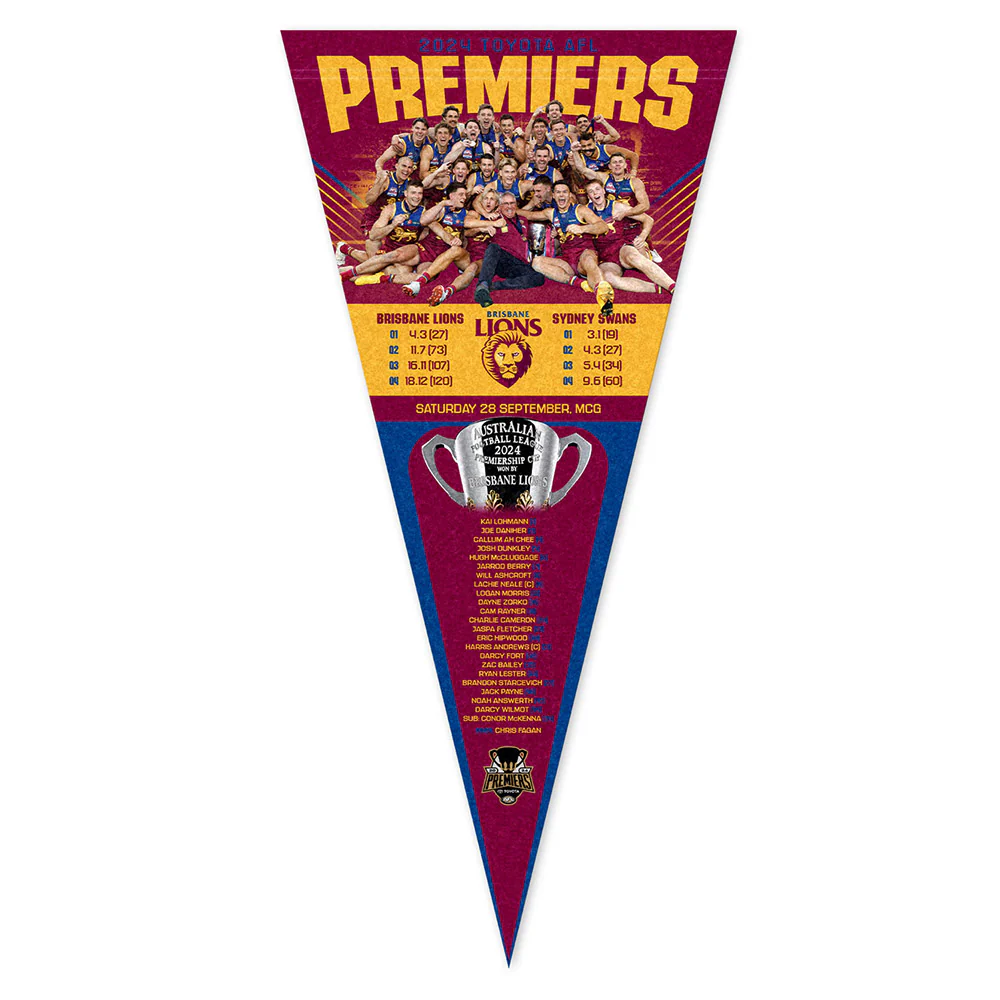 Brisbane Lions 2024 Premiers Team Pennant - Image 2