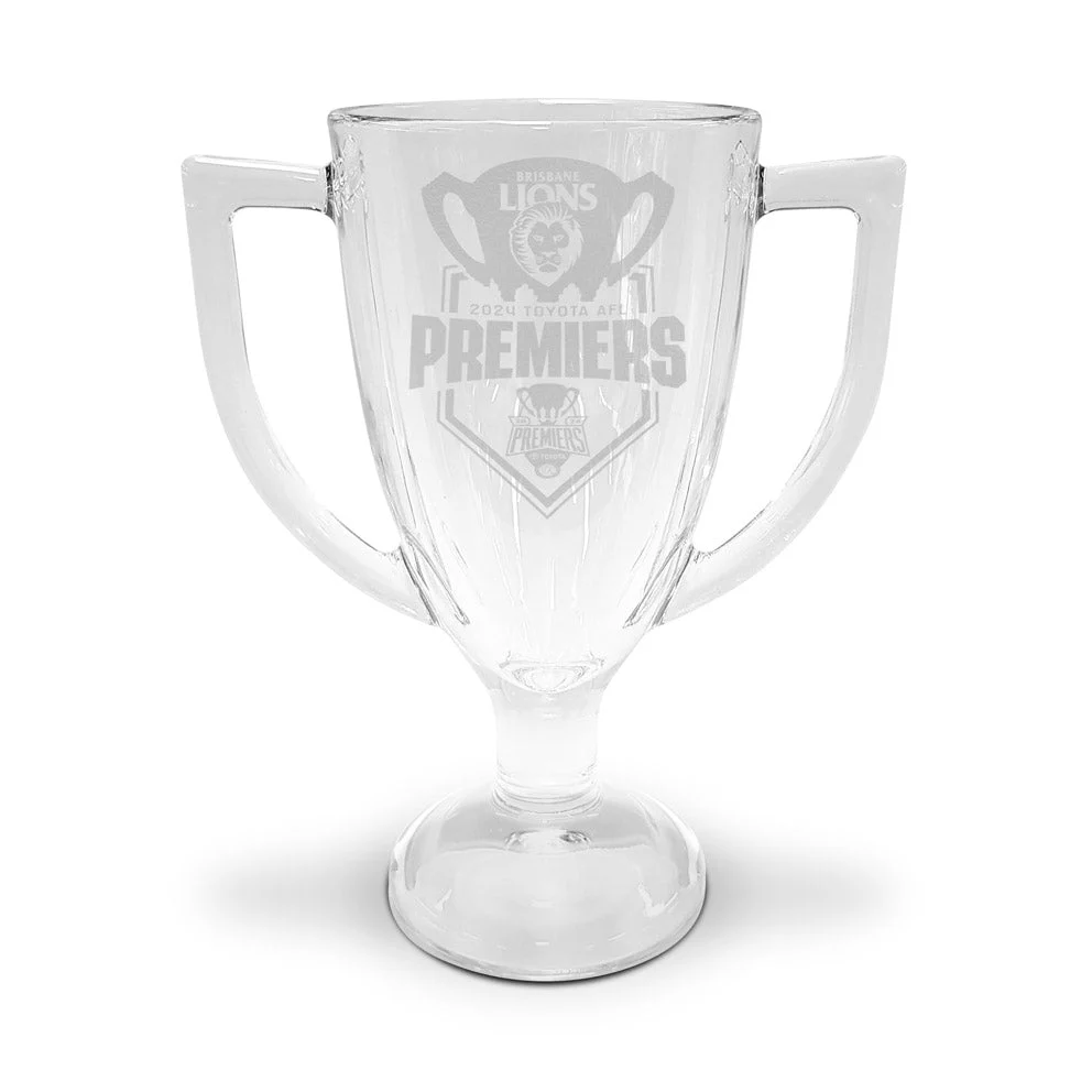 Brisbane Lions 2024 Premiers Trophy Glass