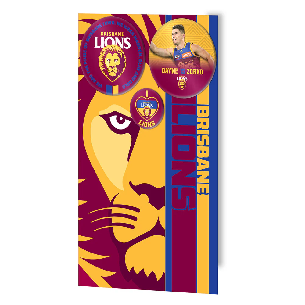 Brisbane Lions 3-Badge Card