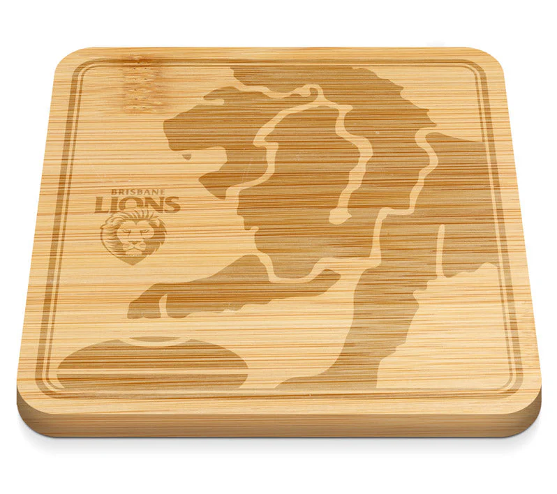 Brisbane Lions 35cm Square Bamboo Cheese Board