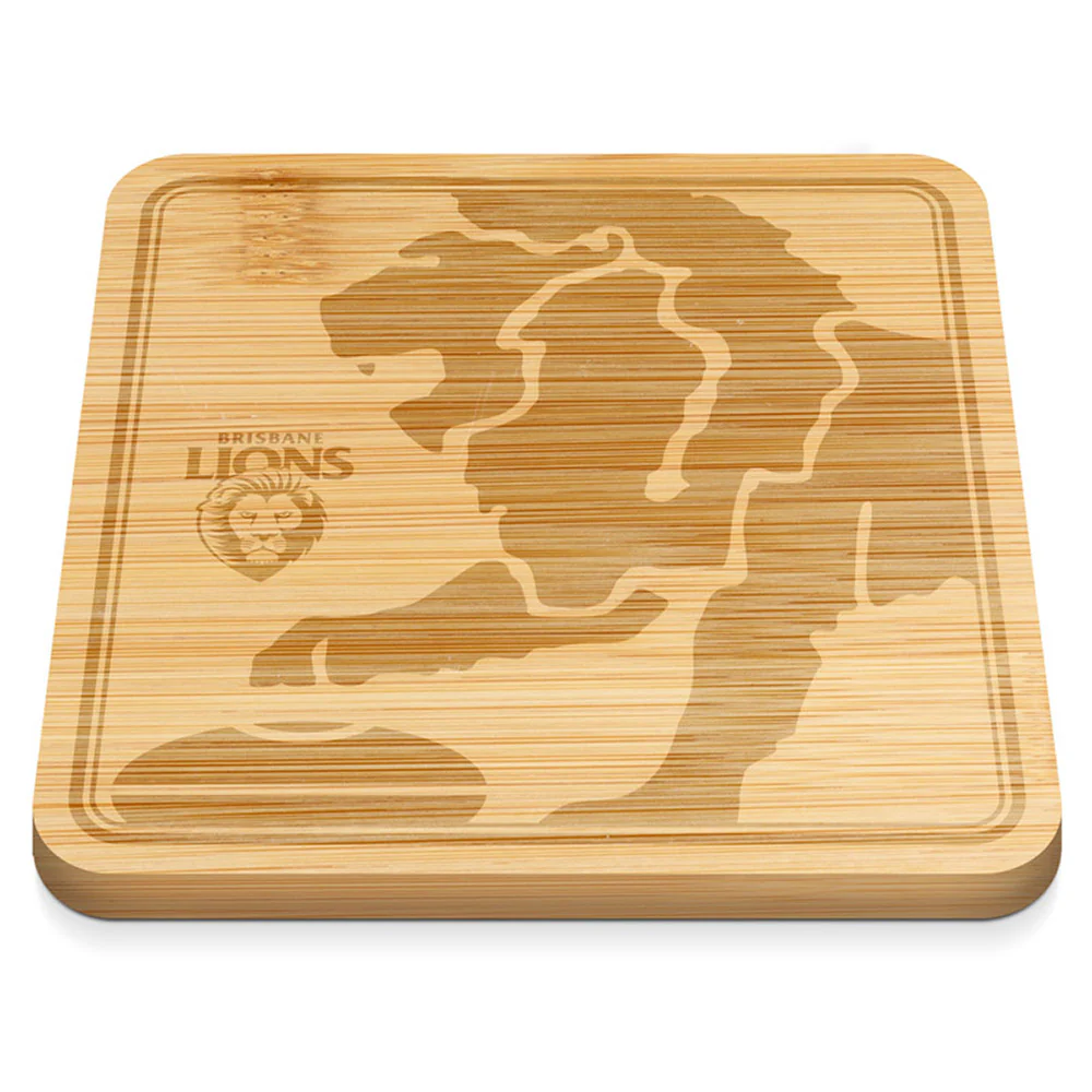 Brisbane Lions 35cm Square Bamboo Cheese Board - Image 2