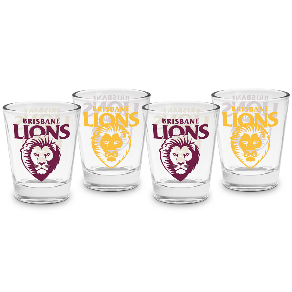 Brisbane Lions 4 Pack Shot Glass