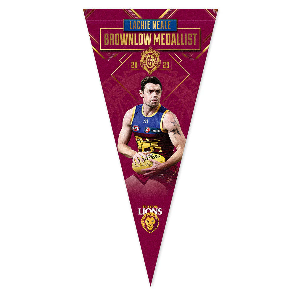 Brisbane Lions Lachie Neale 2023 Brownlow Medal Pennant - Image 2