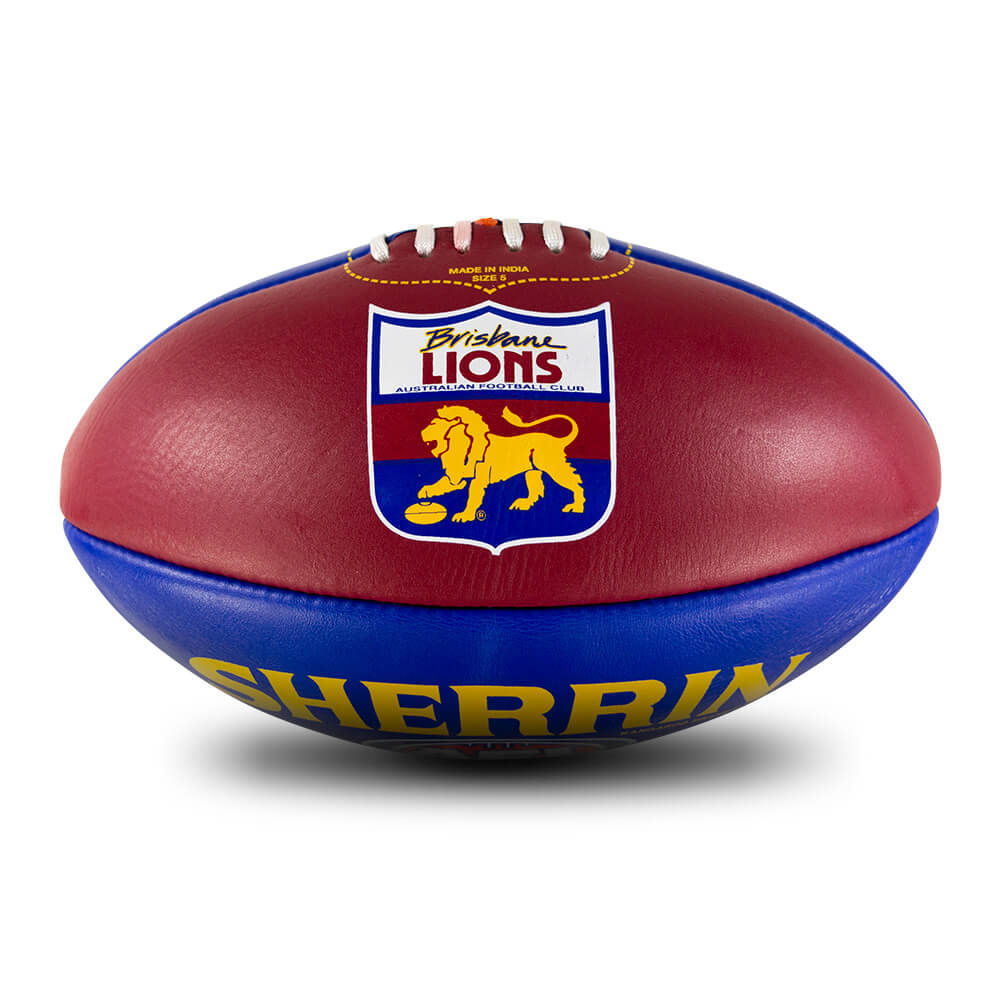 Brisbane Lions Leather Football - Size 5 - Image 5