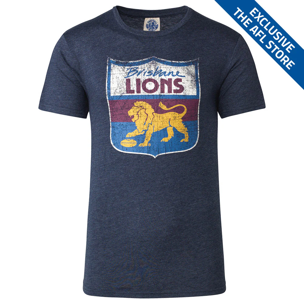 Brisbane Lions Mens Retro Shield Tee