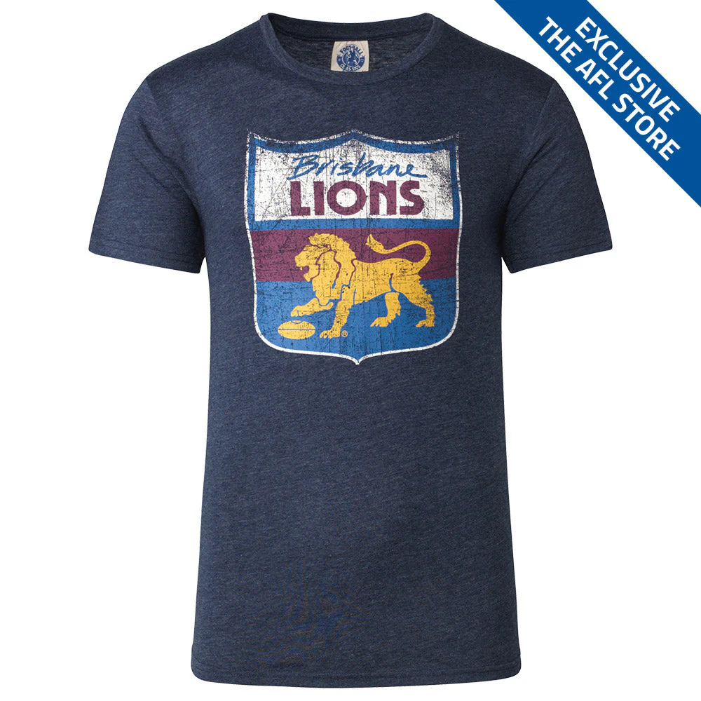 Brisbane Lions Mens Retro Shield Tee - Image 3