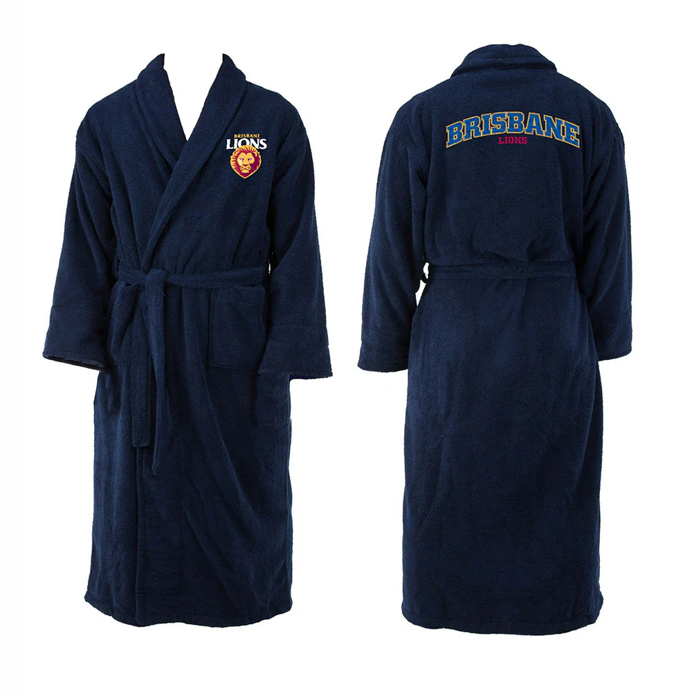 Brisbane Lions Adults Team Long Sleeve Bathrobe