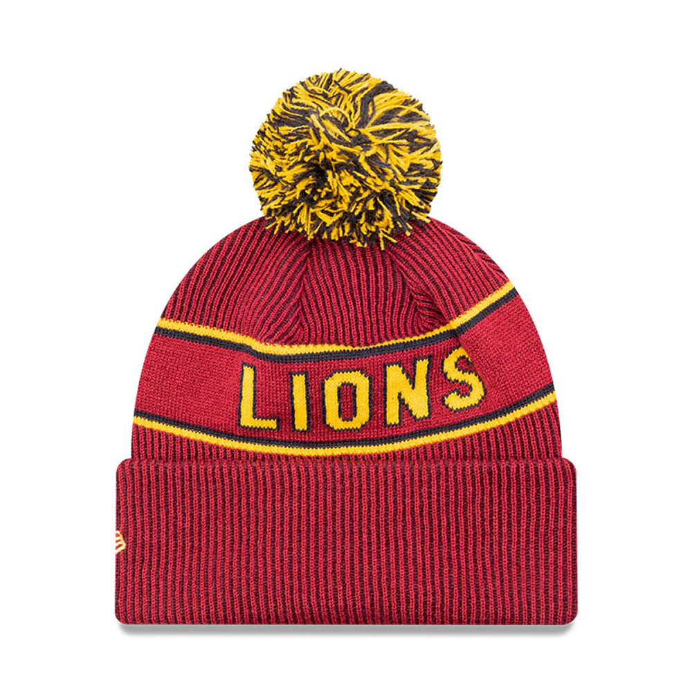 Brisbane Lions New Era Wordmark Stripe Beanie - Image 2