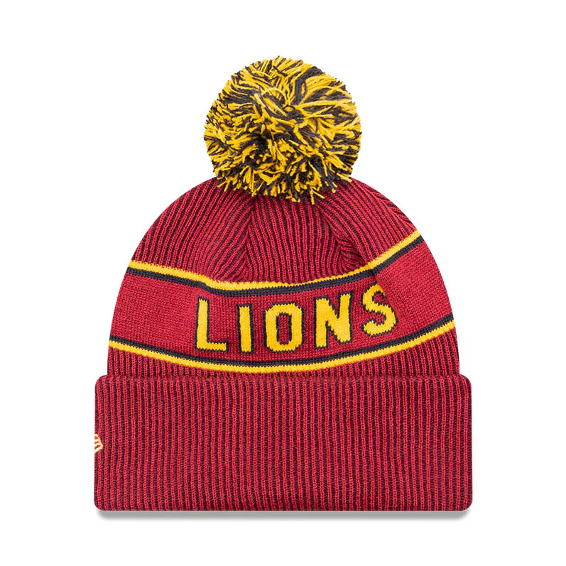 Brisbane Lions New Era Wordmark Stripe Beanie - Image 4
