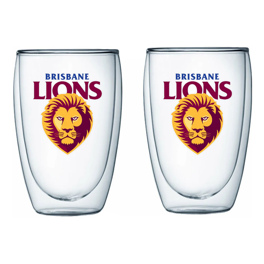 Brisbane Lions S/2 Double-Wall Glasses