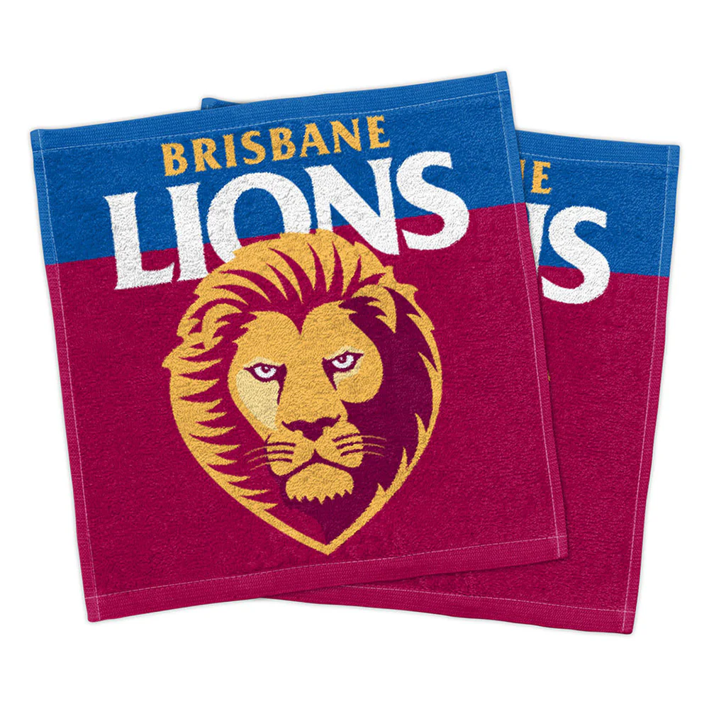 Brisbane Lions Set Of 2 Face Washers