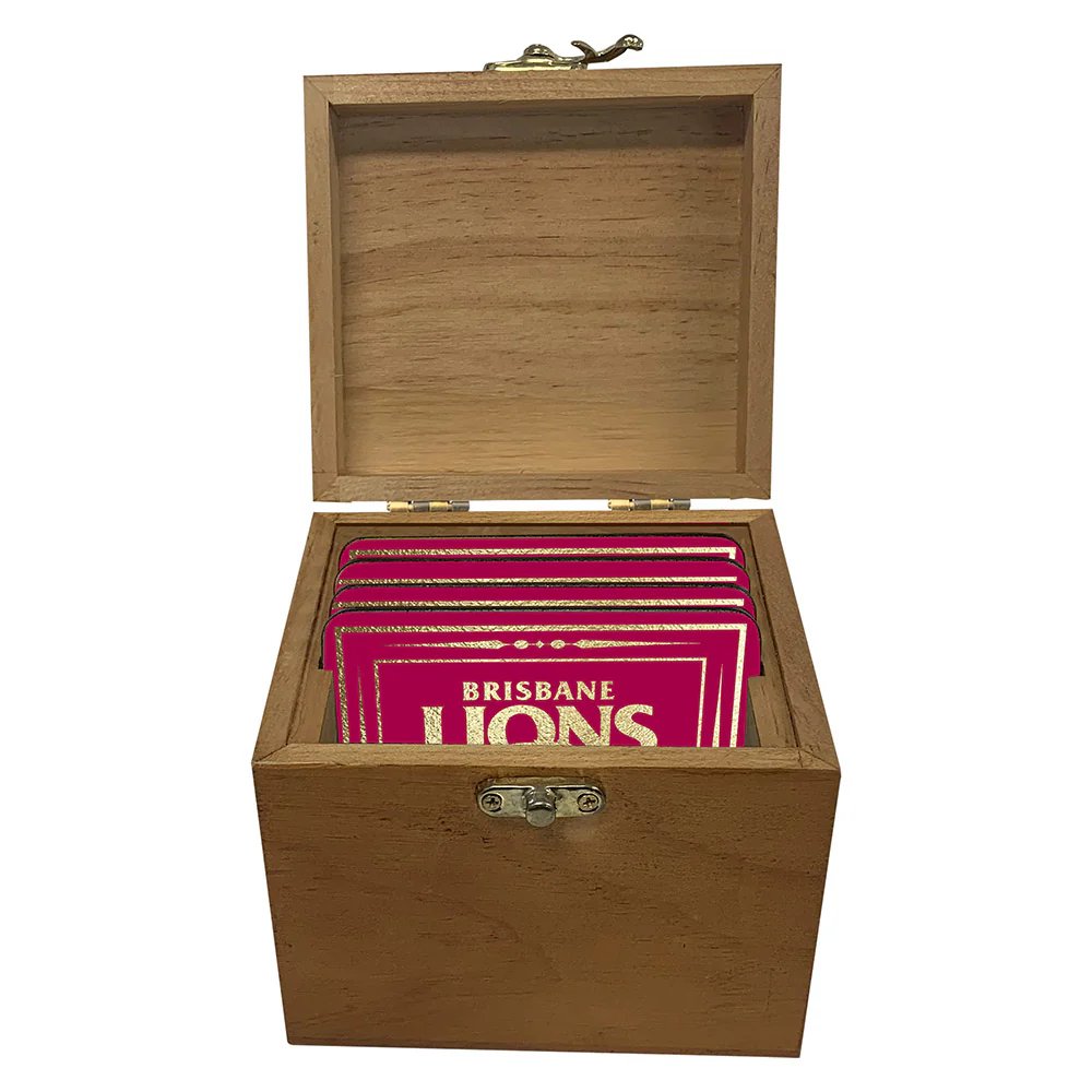 Brisbane Lions Set Of 4 Cork Coasters In Box - Image 2