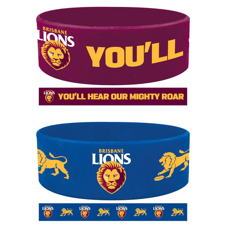 Brisbane Lions Silicone Wrist Bands 2 Pack