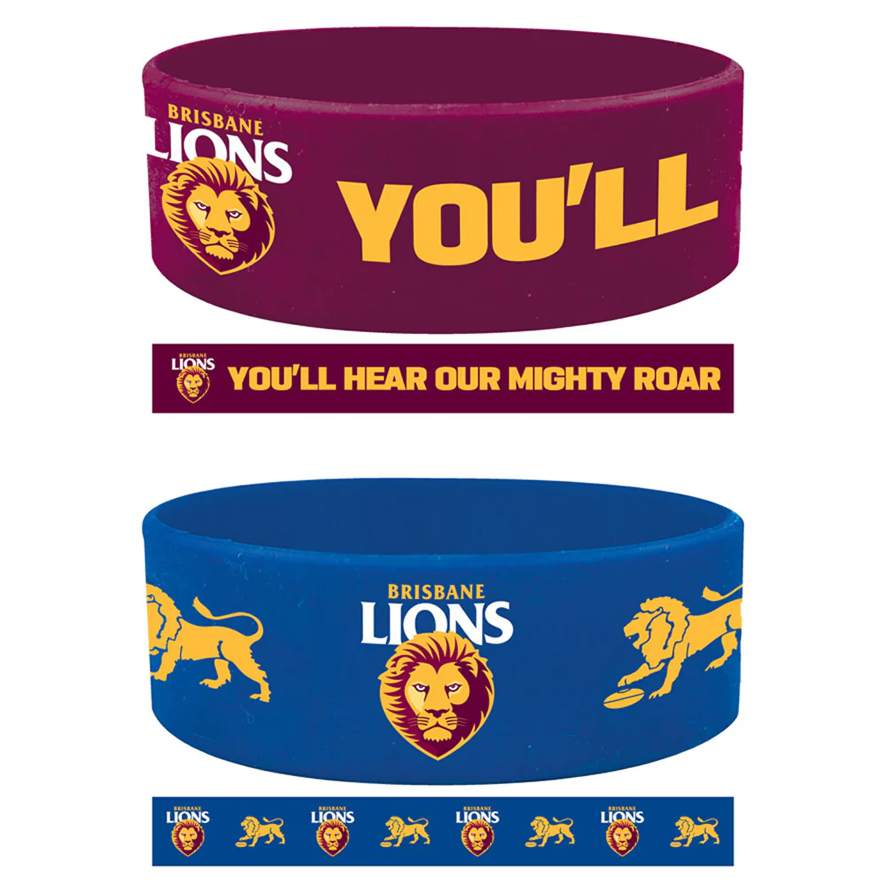 Brisbane Lions Silicone Wrist Bands 2 Pack - Image 2