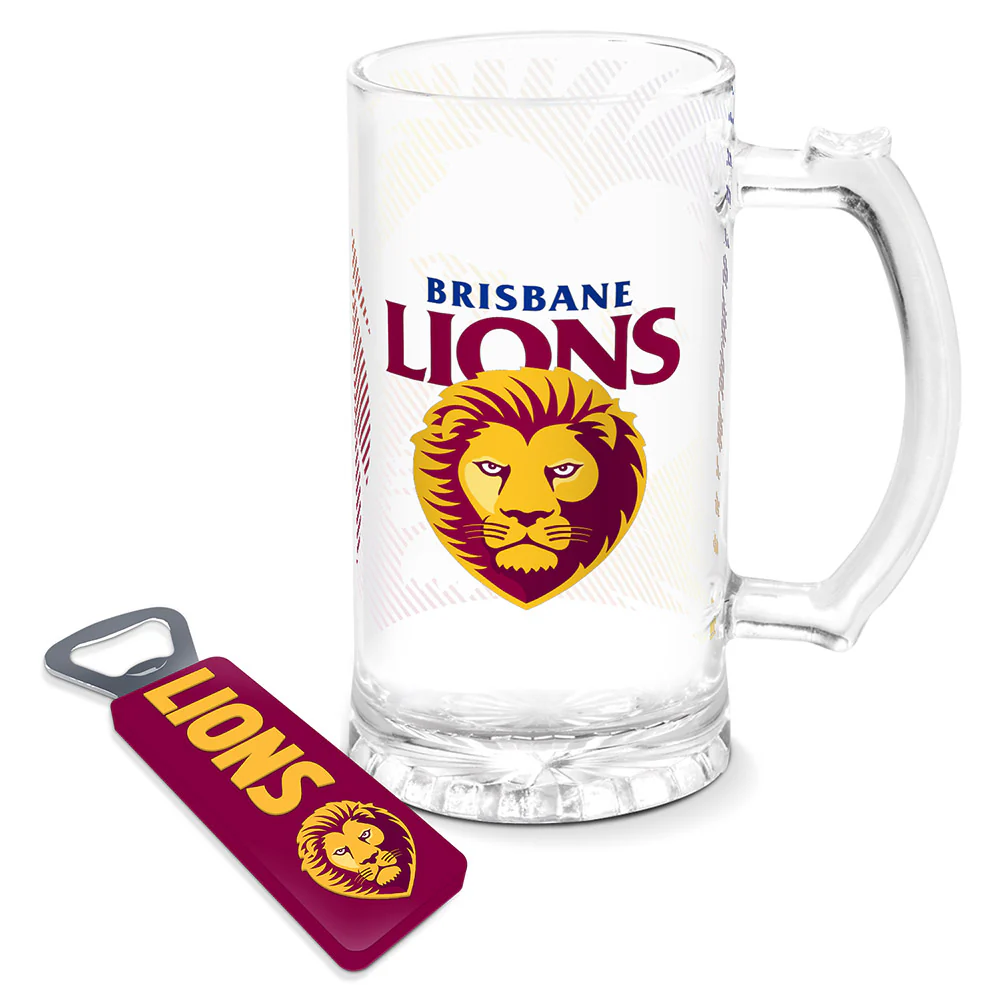 Brisbane Lions Stein Glass & Opener Gift Pack