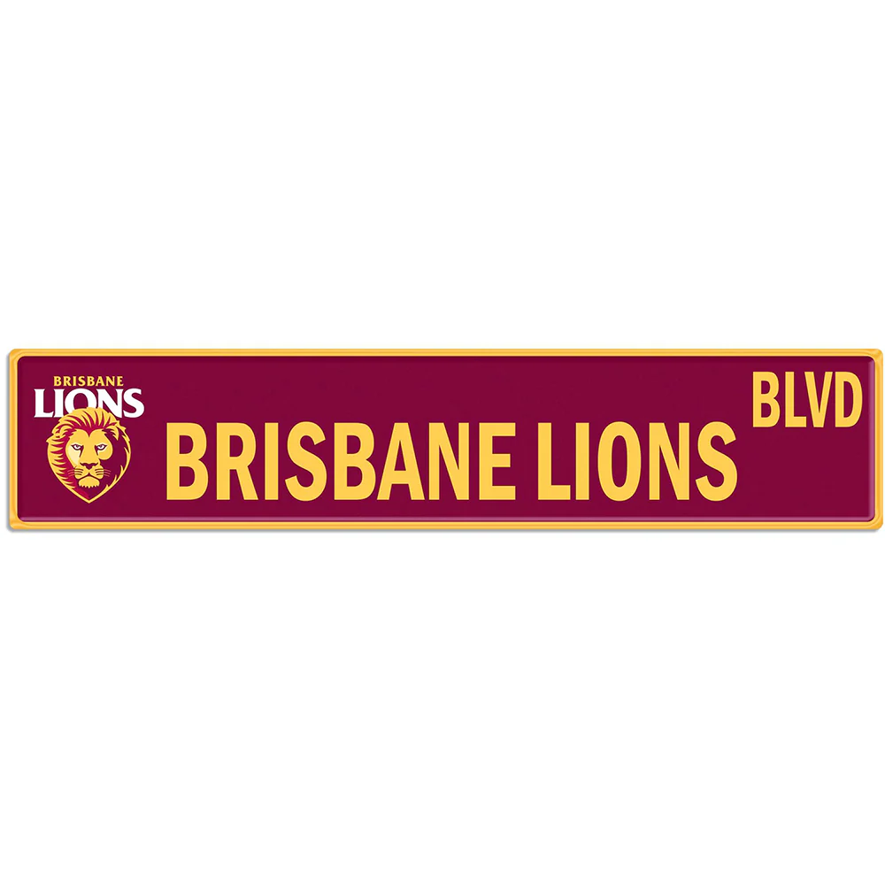 Brisbane Lions Tin Street Sign