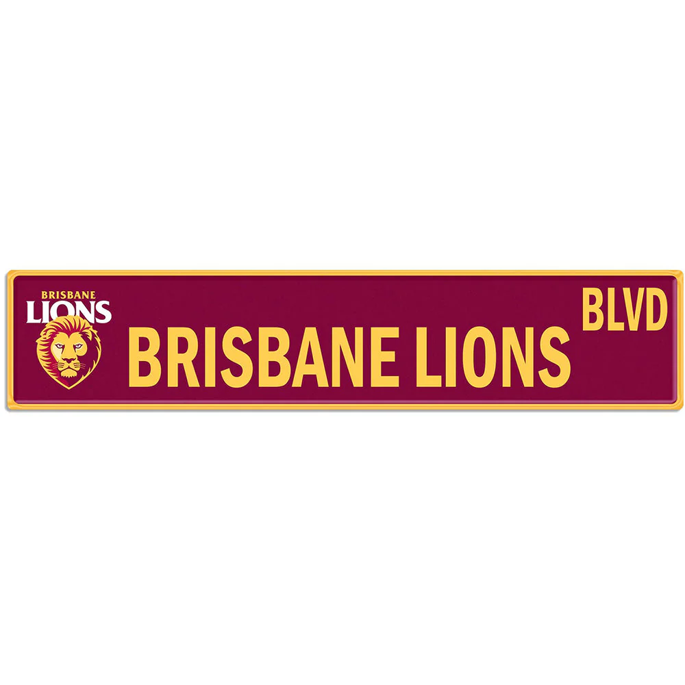 Brisbane Lions Tin Street Sign - Image 2