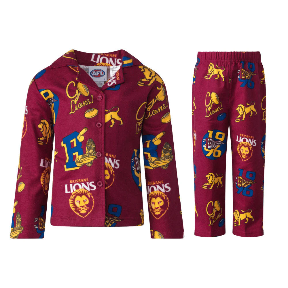 Brisbane Lions Toddlers Flannel Pyjama Set