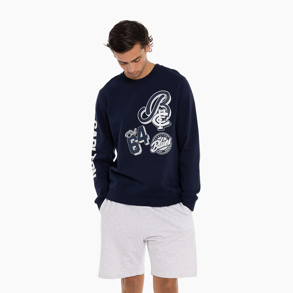 Carlton Mens Patchwork Crew Sweater - Image 5
