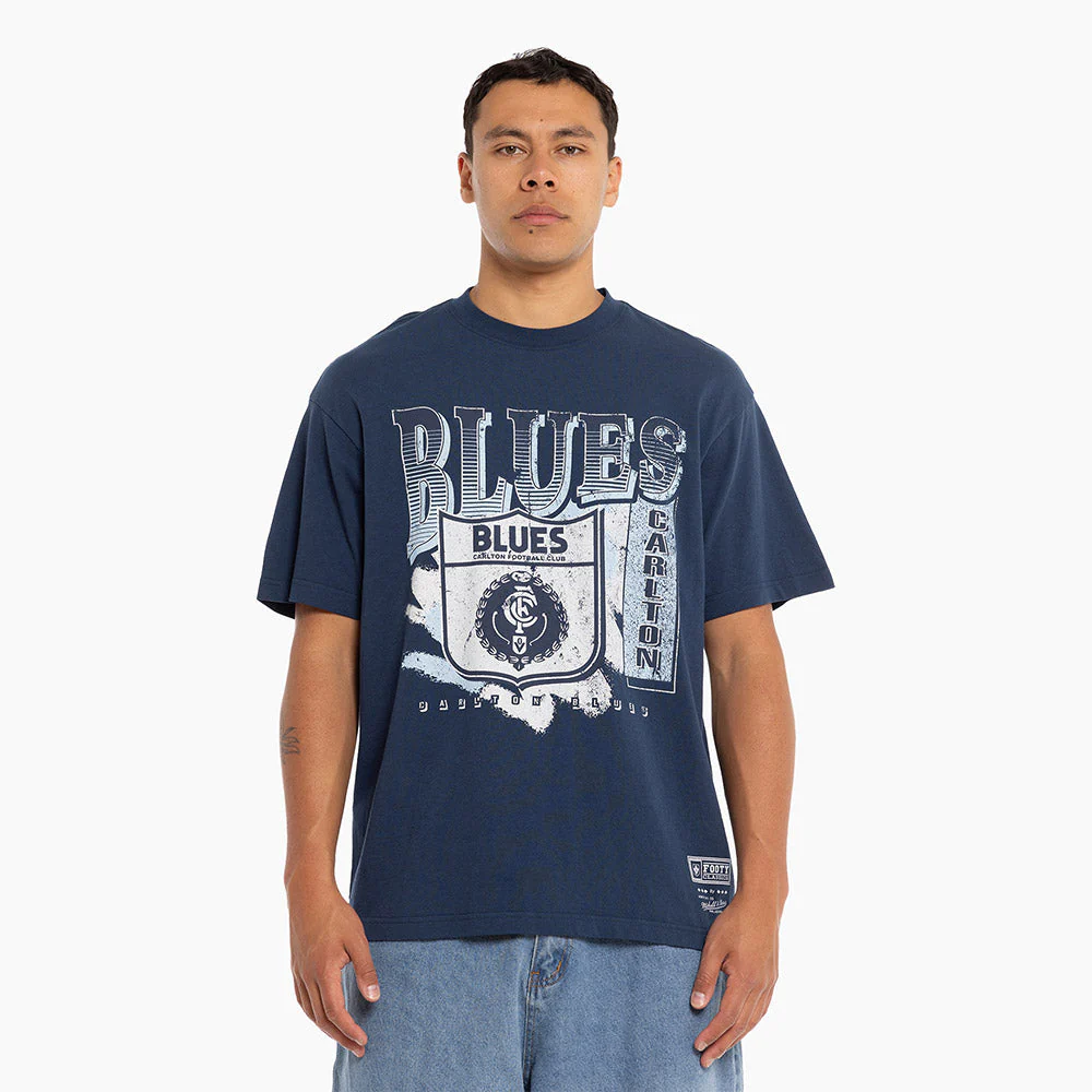 Carlton Mitchell & Ness Adults Vintage Brush Off Tee - Image 7