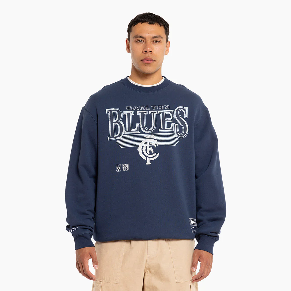 Carlton Mitchell & Ness Adults Underscore Crew Neck Sweater - Image 3