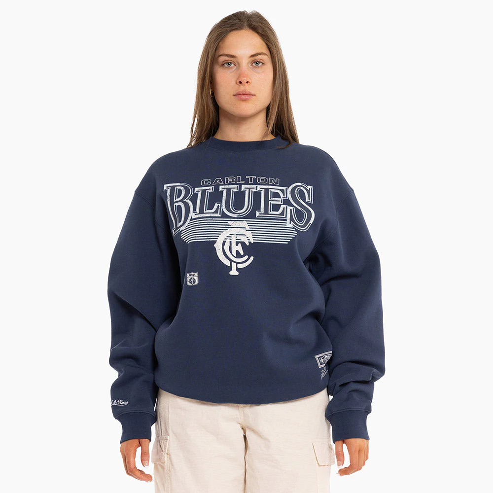 Carlton Mitchell & Ness Adults Underscore Crew Neck Sweater - Image 7