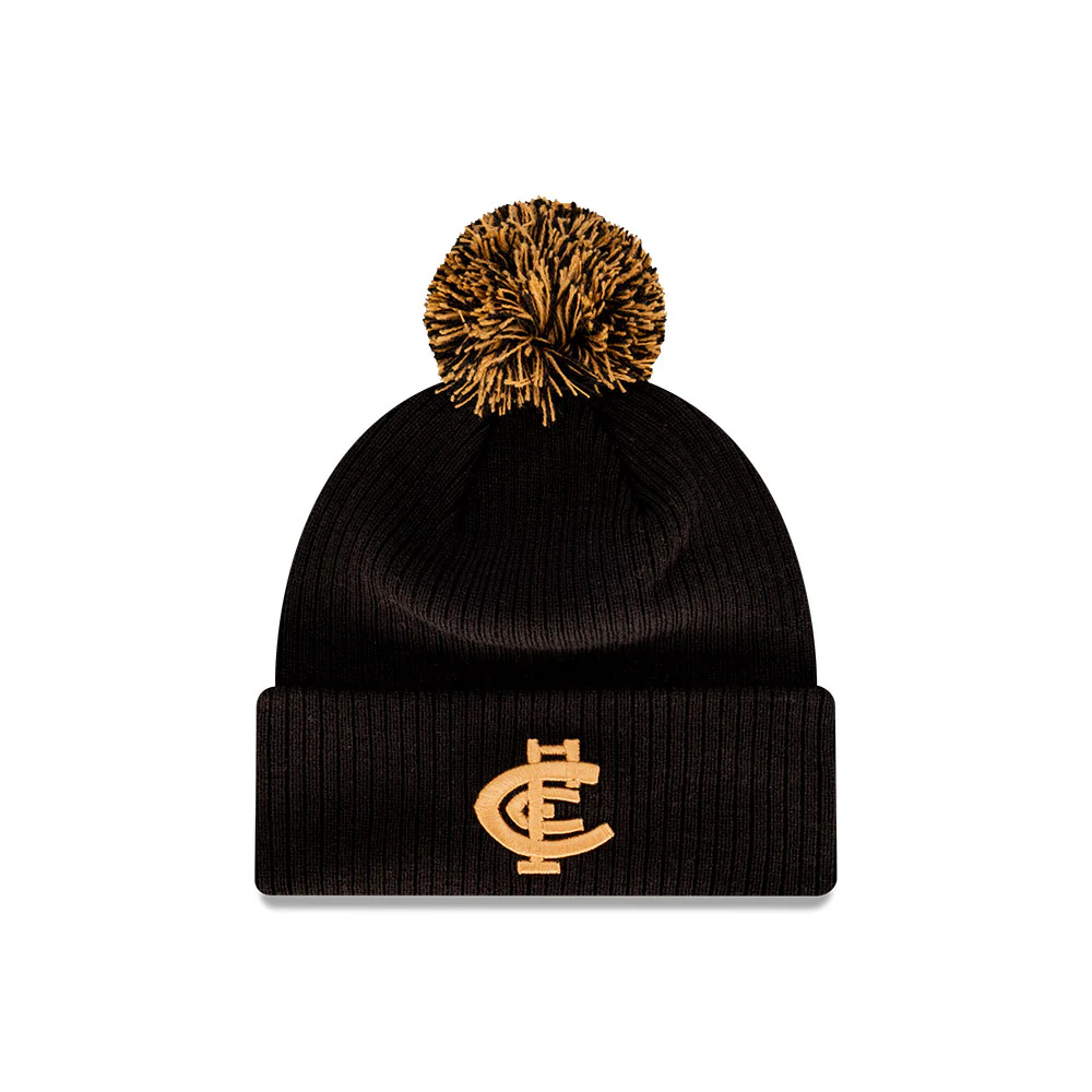 Carlton New Era Black Wheat Knitted Beanie