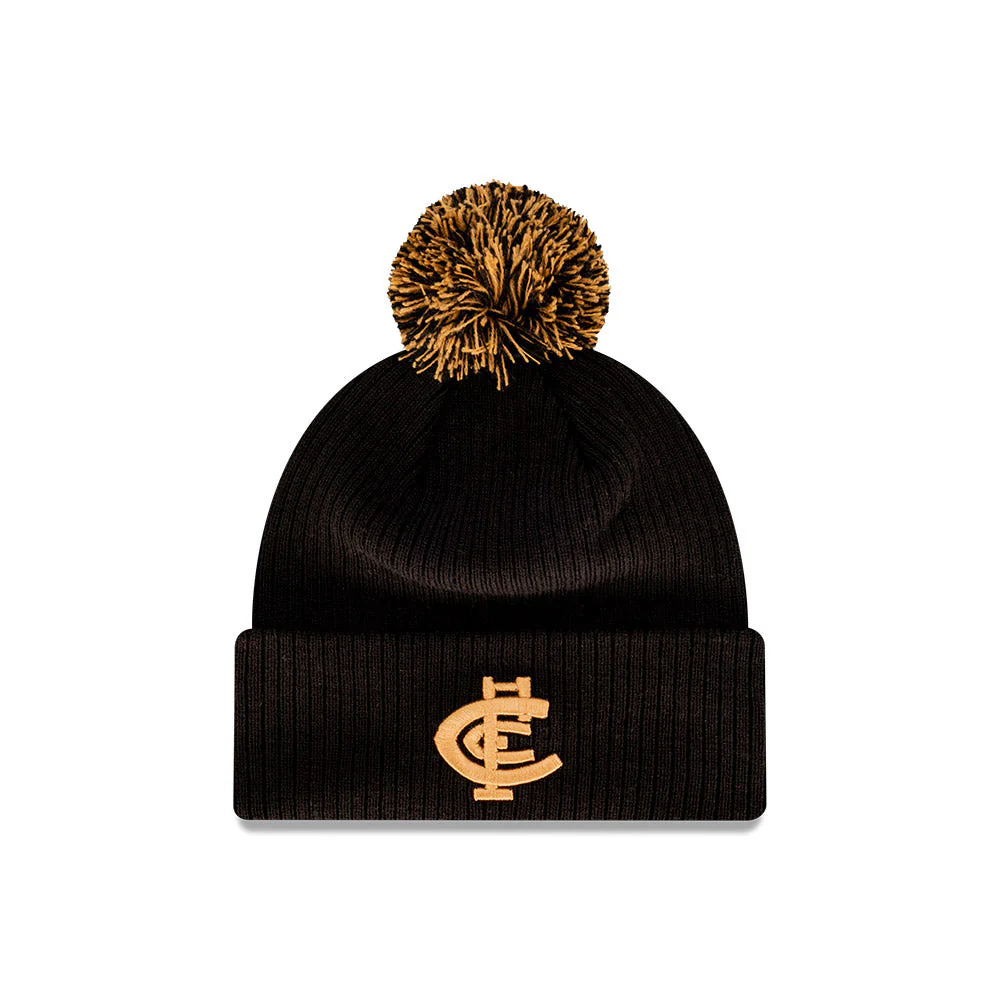 Carlton New Era Black Wheat Knitted Beanie - Image 3
